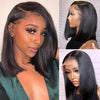 Straight  Side Part Natural Wigs