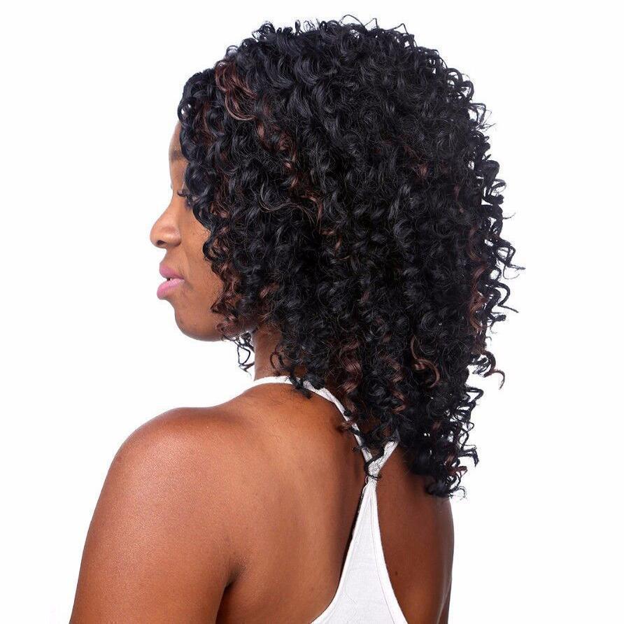 New natural mixed black curly wig